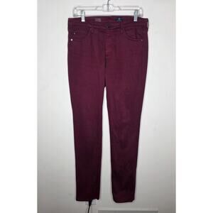 AG Adriano Goldschmied Prima dark maroon pink mid rise cigarette jeans - 29R